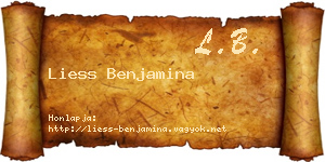 Liess Benjamina névjegykártya